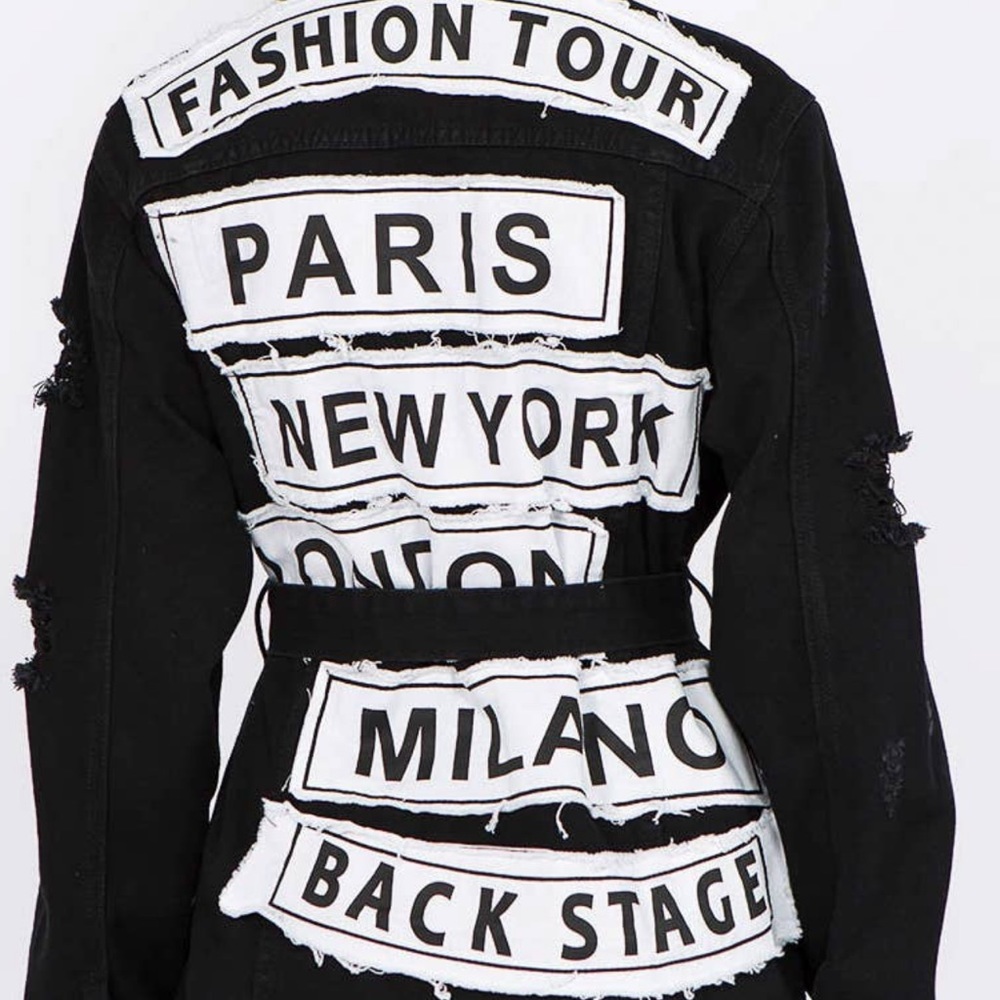 LONG DISTRESSED DENIM JACKET